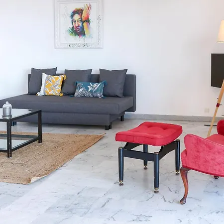 Beautiful Flat With Sea View Terrace Pool Parking Portative Ac- Benakey Daire *