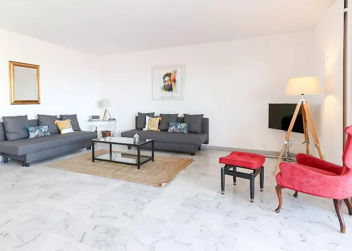 公寓 Beautiful Flat With Sea View Terrace Pool Parking Portative Ac- Benakey 昂蒂布